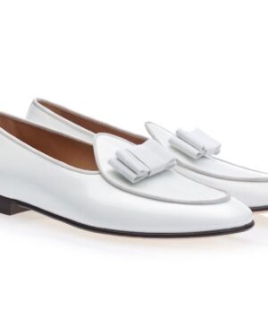 Classic White Tuxedo Loafers