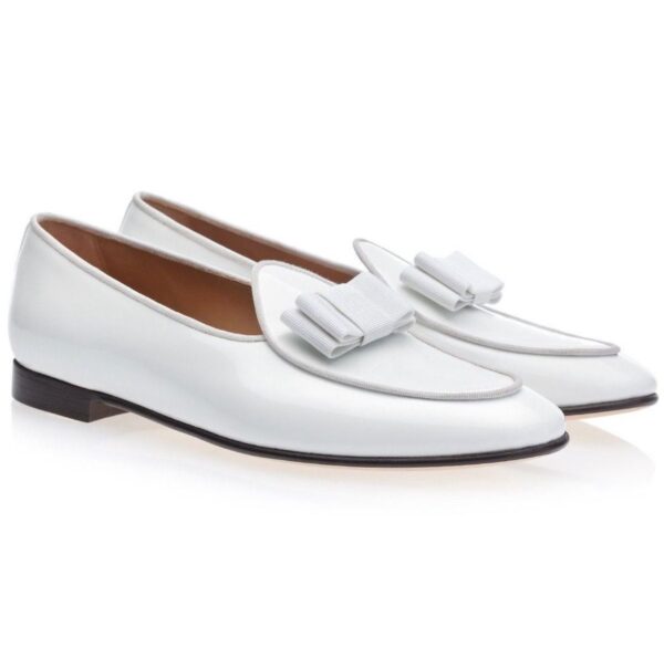 Classic White Tuxedo Loafers