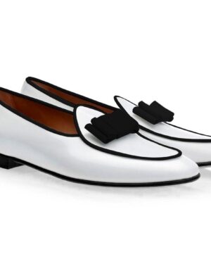 Classic White Tuxedo Loafers