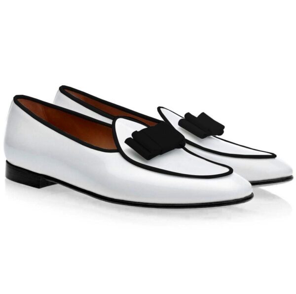 Classic White Tuxedo Loafers